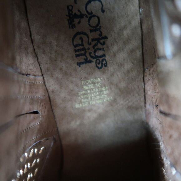 Corkys Shoes Womens 10 Booties Fashion Leather Double Zip Perforated Block Heel - Picture 15 of 16